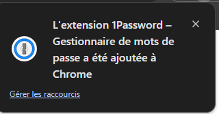 Notification - Extension ajoutée