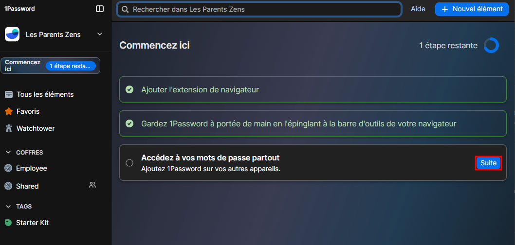 Dashboard - Commencez ici