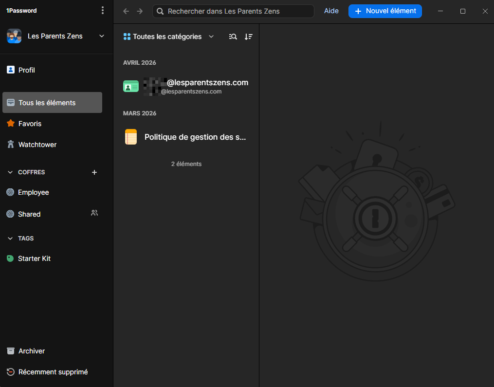 Application bureau 1Password prête