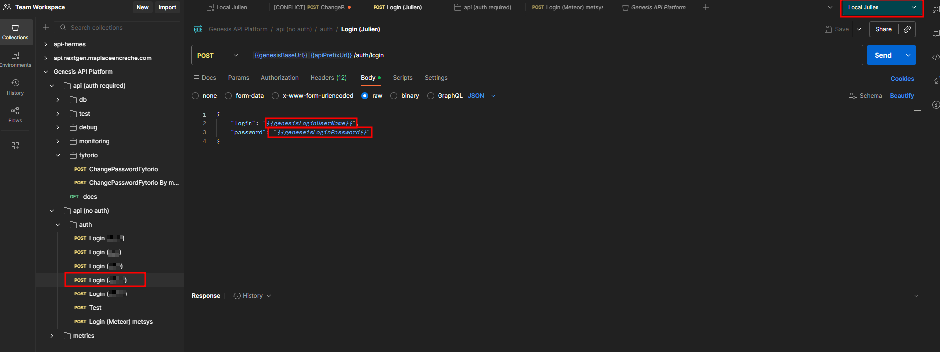 api-genesis authentification