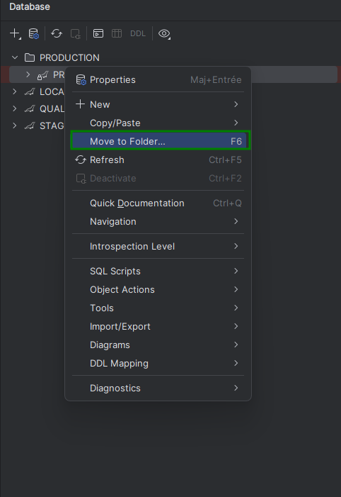 Data source in folders